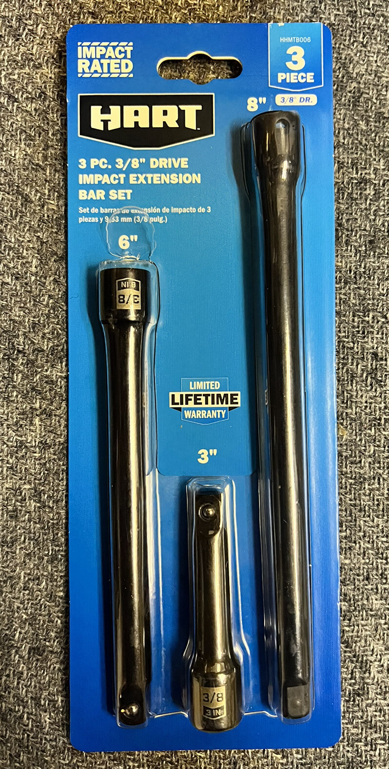 HART 3-Piece 3/8″ Drive Impact Extension Bar Set