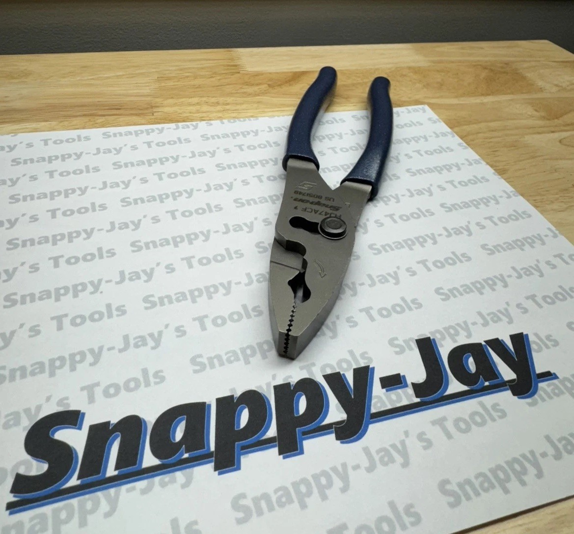 Snap-on Tools USA NEW STYLE POWER BLUE Soft Grip 8″ Flank Jaw Pliers HJ47ACFMB