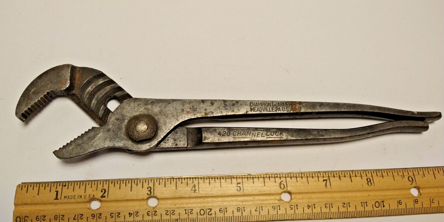 Channel Lock Tools USA 420 9″ Tongue and Groove Pliers Vintage USA G1391