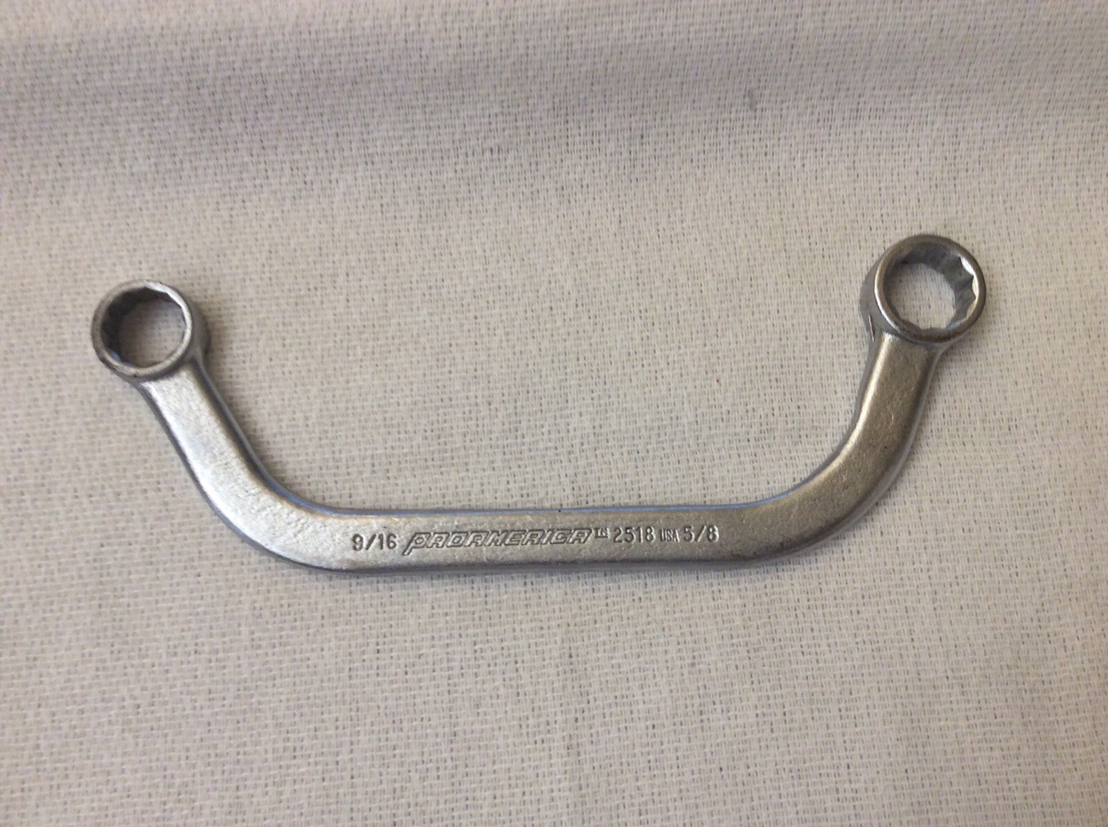 PRO AMERICA 2518 HALF MOON AIRCRAFT WRENCH 5/8×9/16in 12PT USED HALF MOON WRENCH