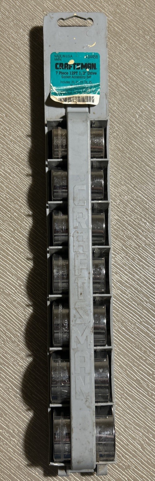 Vintage Craftsman -G- 1/2” Drive 7pc Metric Socket Set 20mm-28mm -USA