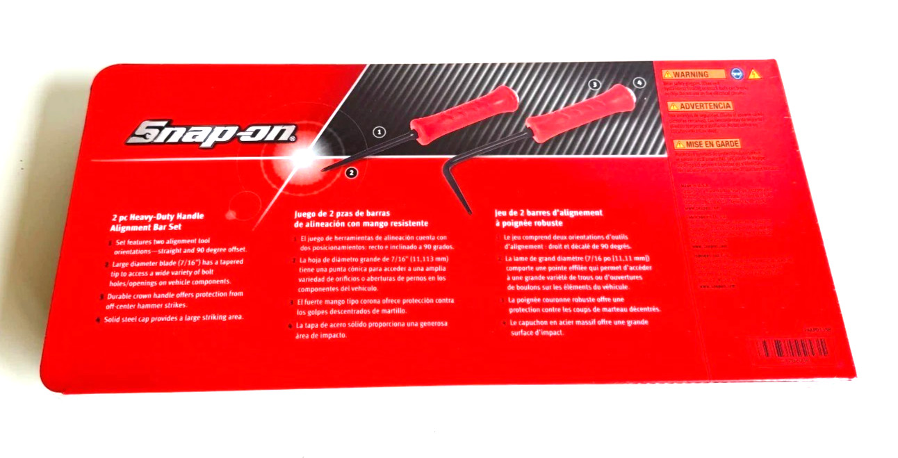 NEW Snap-on™ 2-pc Red Heavy-Duty Handle Alignment Striking Prybar Set SAPB200R