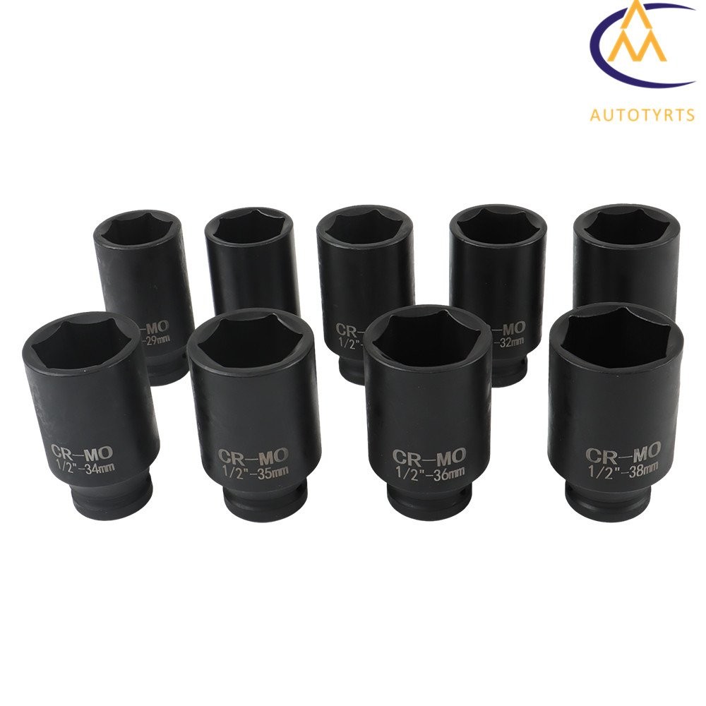 Deep Impact Socket Set 1/2″ Drive Metric Axle Hub Nut Socket 29-38mm 9Pcs