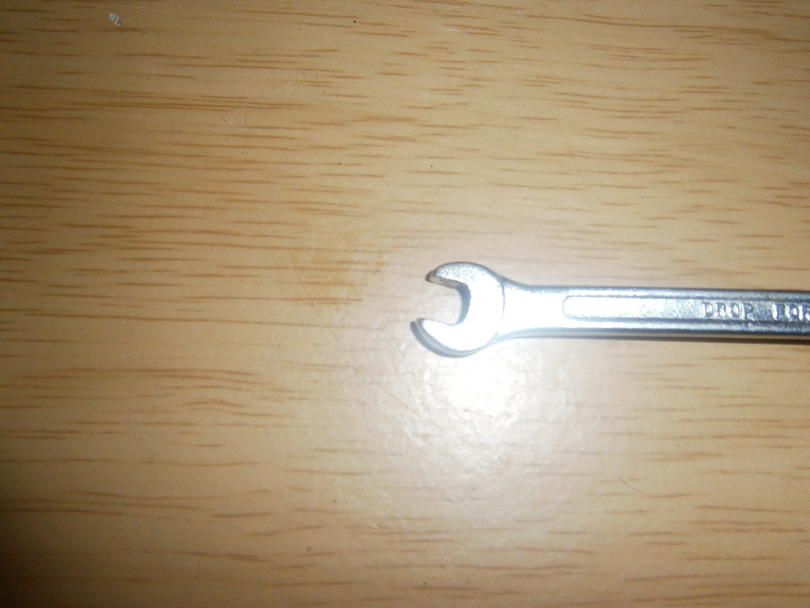 Vintage silver tone spanner. 5 & 6mm ends.(E6c)