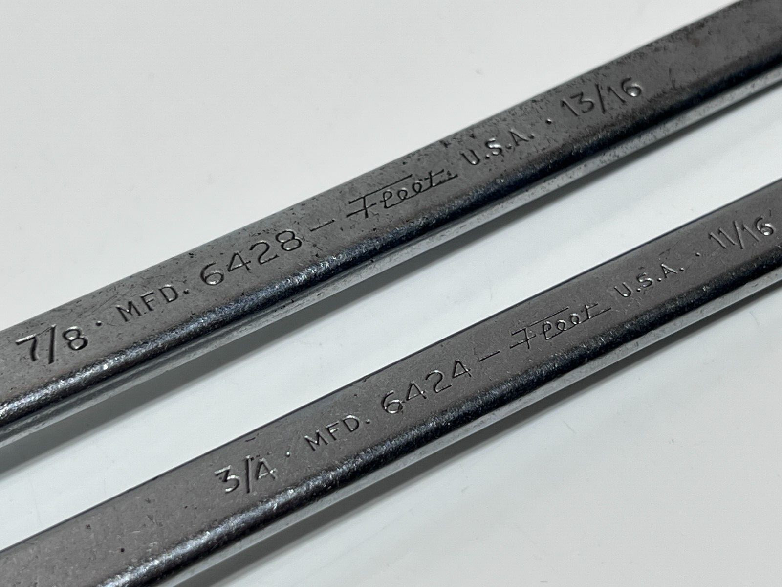 Fleet Tools USA 2pc SAE Offset Box Wrench Pair Set – 6428 & 6424 – 12 Point