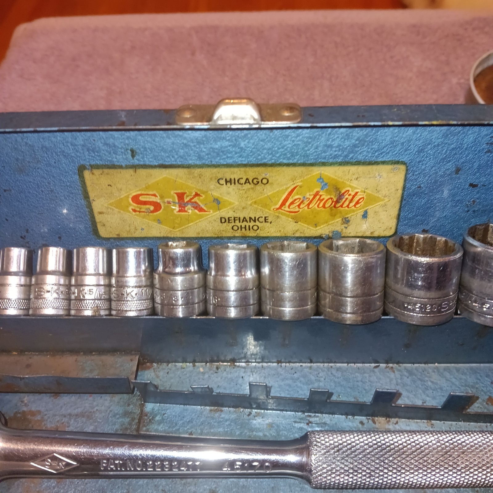 Vintage SK Tools Lectrolite SAE 3/8″ Socket Set