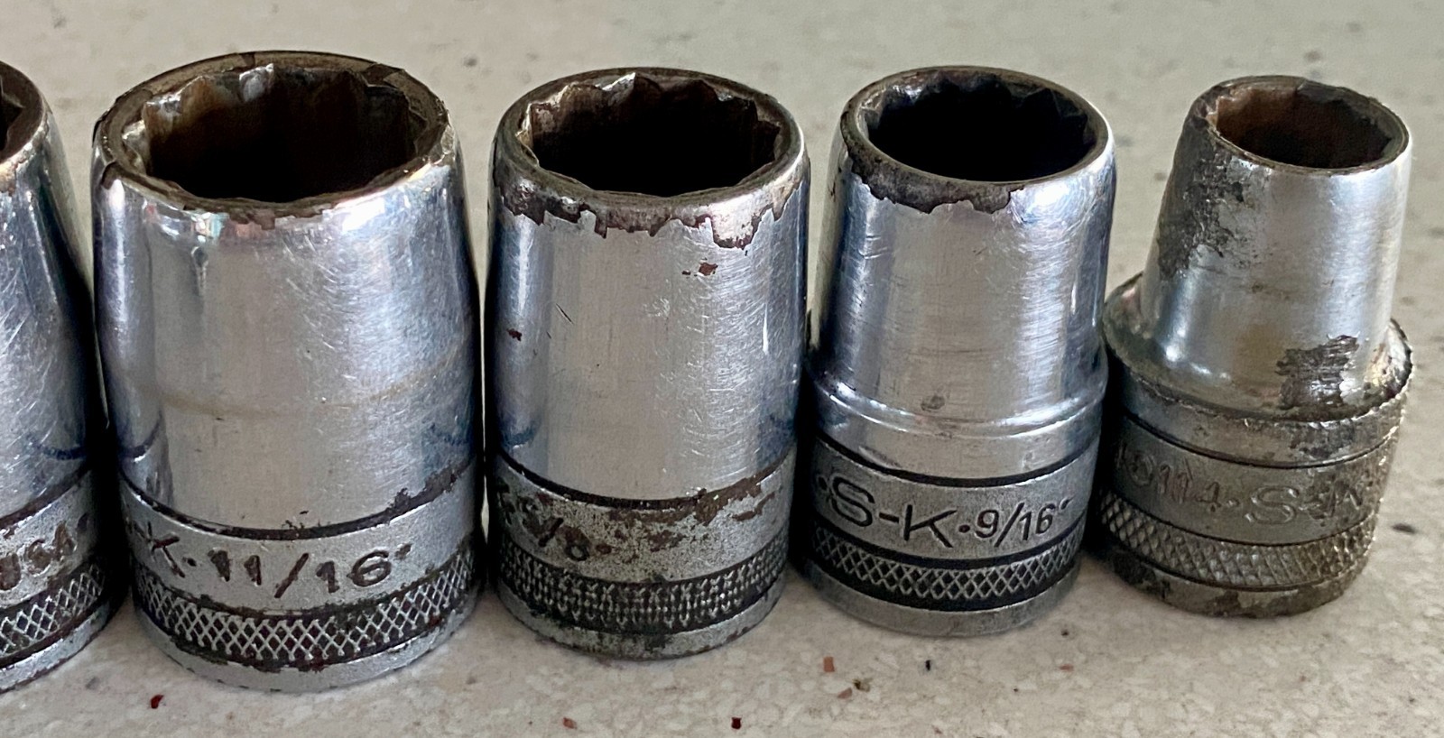 SK Tools USA 1/2″ Drive Socket Lot 12 Point 13 Pieces Used