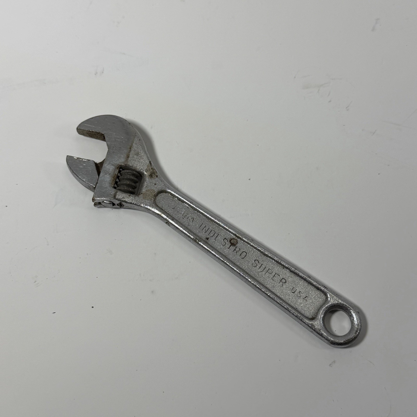 «INDESTRO SUPER» U.S.A. #3586A 6″ FORGED ALLOY STEEL ADJUSTABLE END WRENCH.