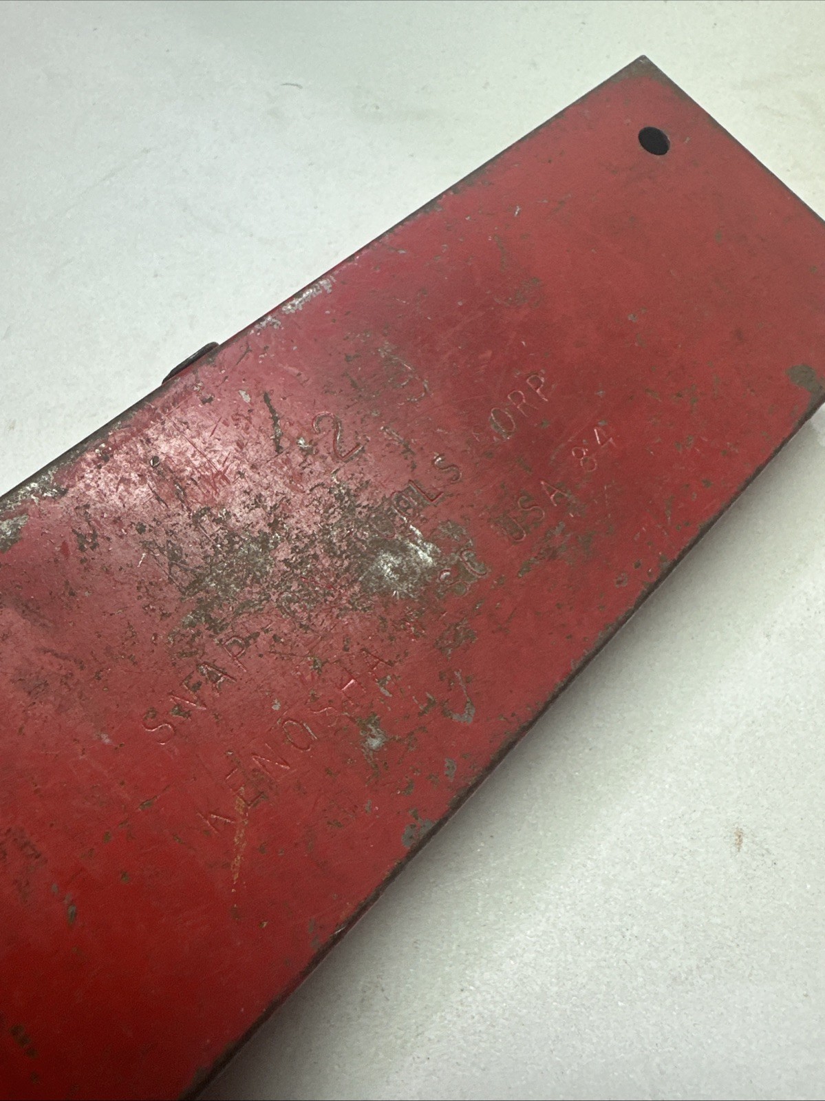 Snap On Tools USA Red Metal Storage Tool Case Only Socket Ratchet Box Small