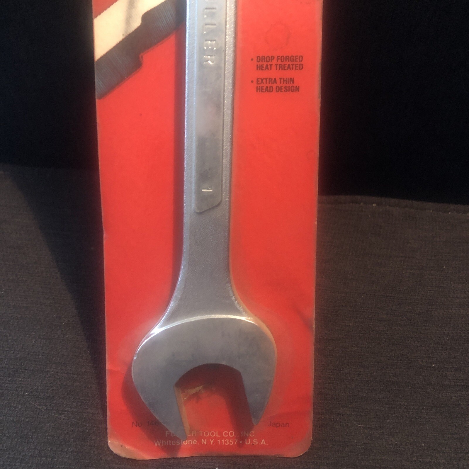 Vintage FULLER 15 / 16″ X 1” Open End Combination Wrench #1466 New On Card