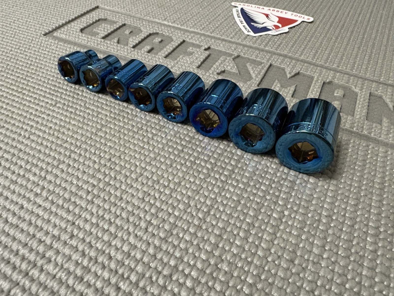 Sears Craftsman USA 8pc Limited Edition Titanium Blue SAE Sockets 3/8” Drive