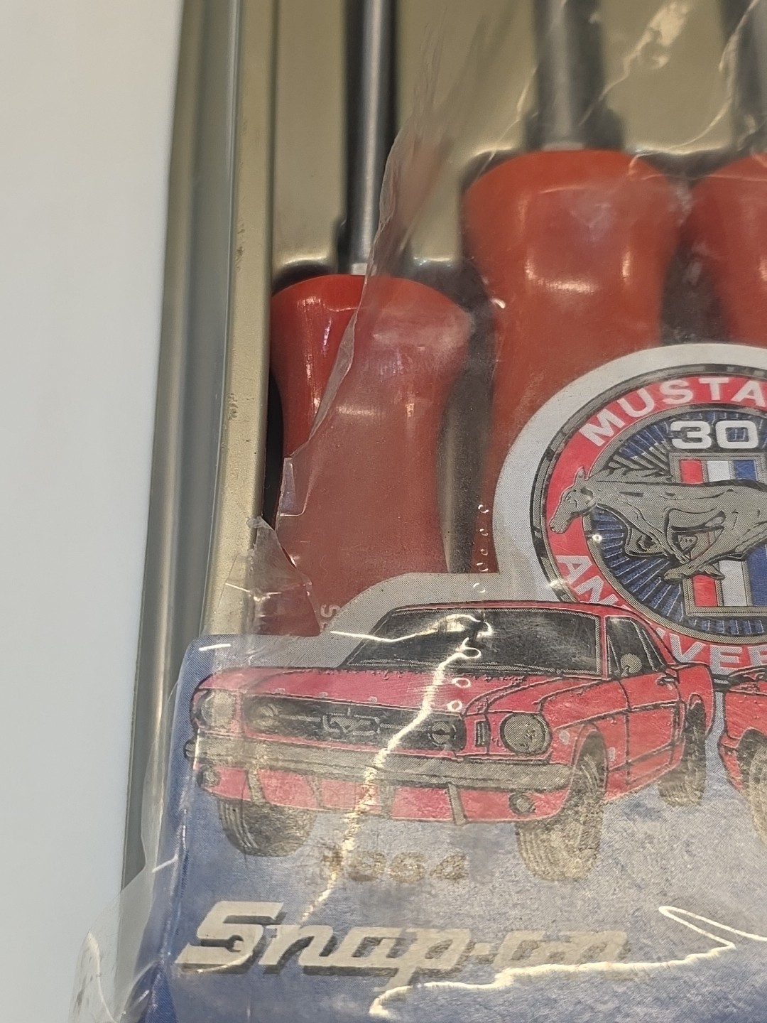 Snap On Mustang 30th Anniversary 4 piece Red Screwdriver Set and Belt Buckle