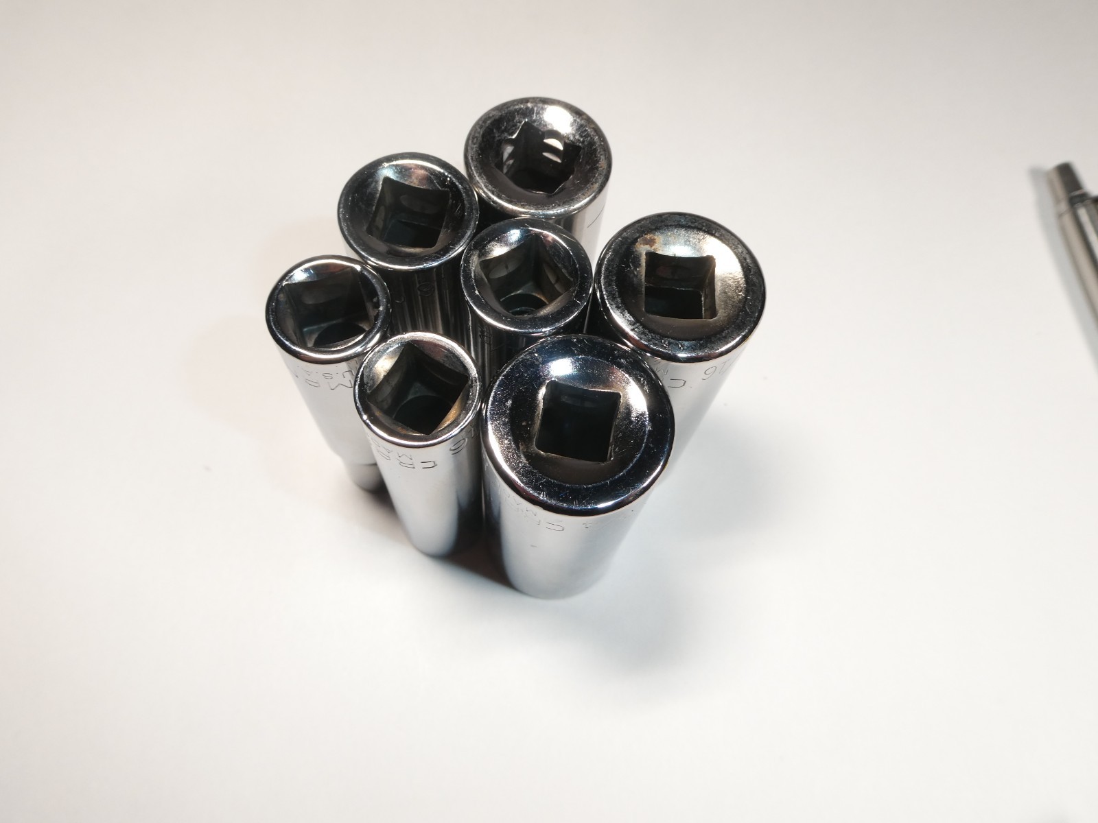 Craftsman 3/8″ Drive 8 PC 6 PT Deep SAE Socket Set Made In USA Free Shipping