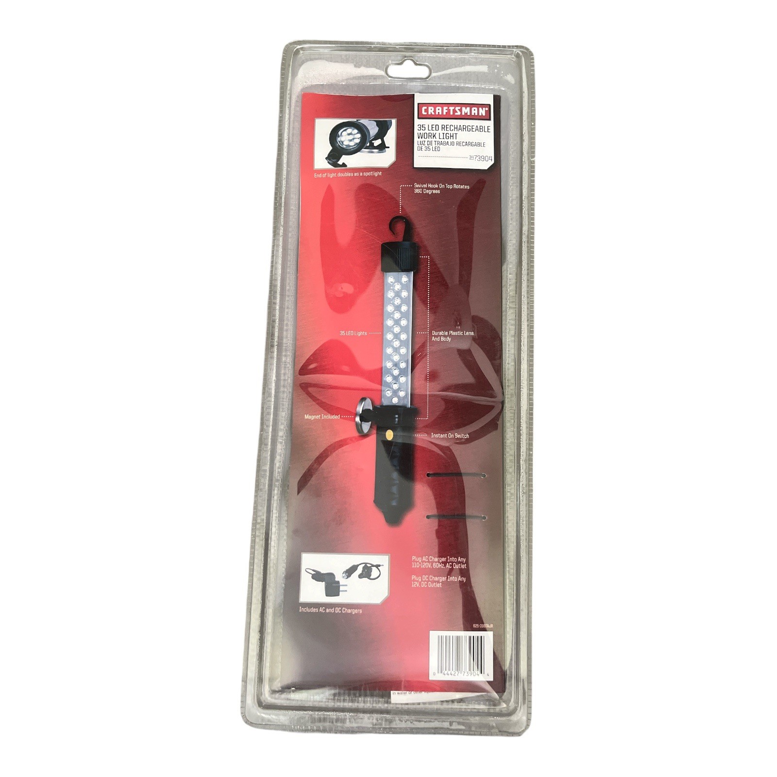 Craftsman Cordless Rechargeable 35 LED Work Light 73904 AC/DC Charging NIP