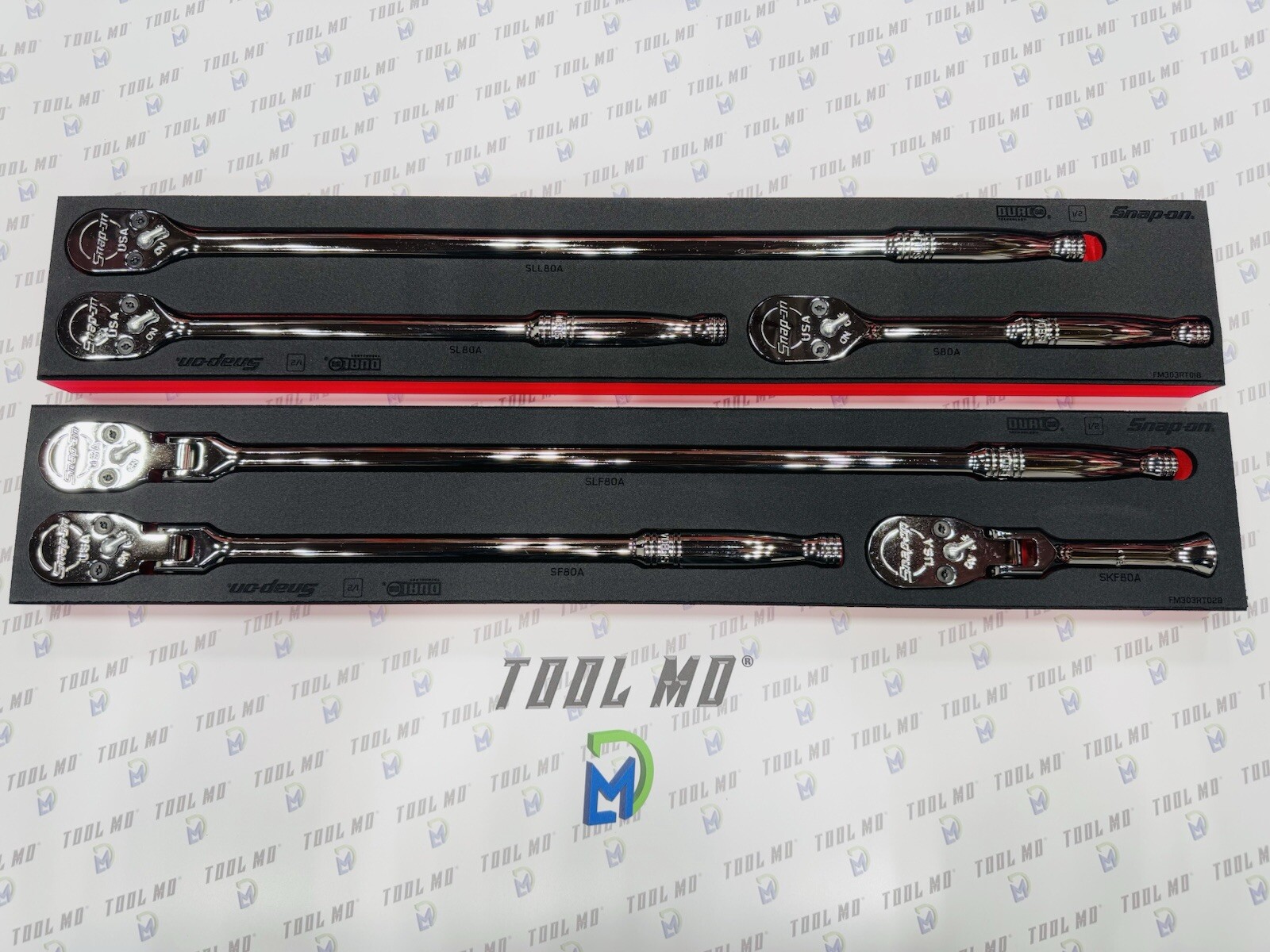 Snap-on Tools USA NEW 6-Piece 1/2″ Drive Flex & Fixed-Head Ratchet Foam Set