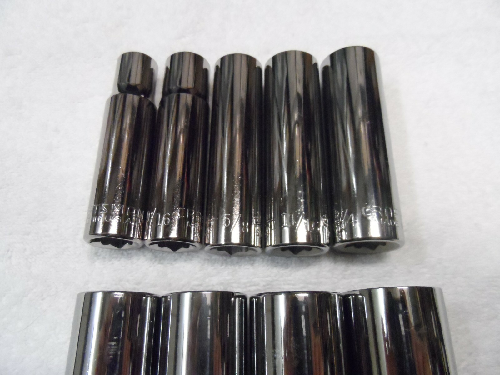 Craftsman 1/2″ Drive SAE Deep Socket Set, NOS USA, 12pt 6pt – 9 pcs (1/2″ to 1″)
