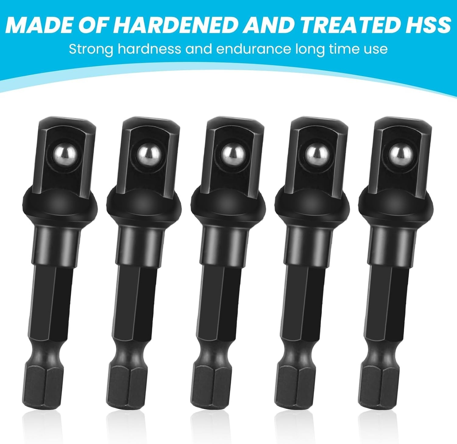 3/8 Adapter For Impact Driver 5pcs Black Drill Socket Adapter 1/4 Inch To 3/8…