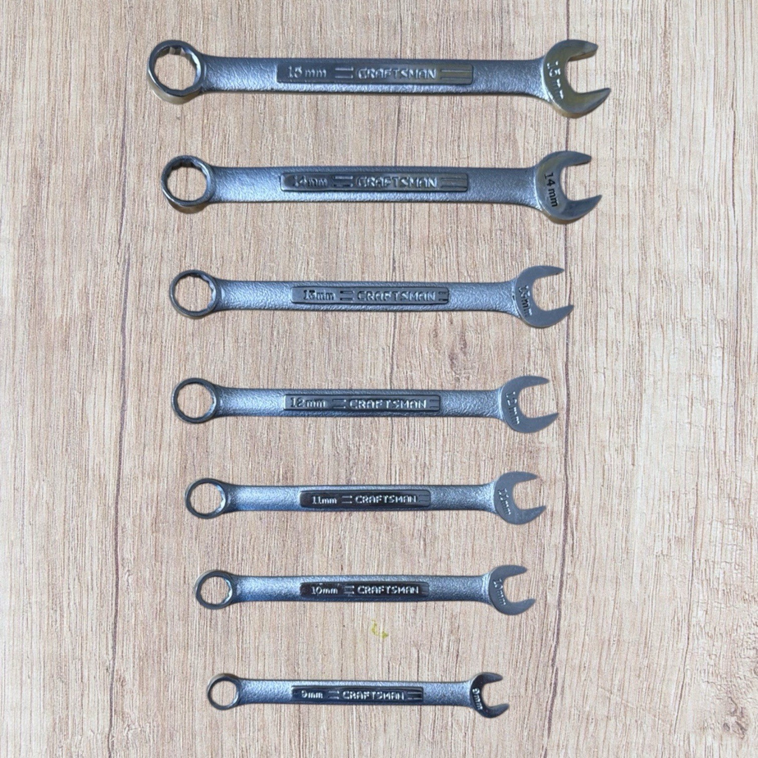 Vintage Craftsman 12-Pt Metric Combination Wrenches Set 9mm-15mm Forged in USA