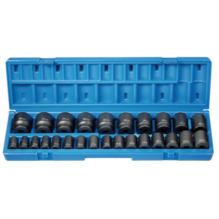 Grey Pneumatic 1726M 26 Piece 1/2 In. Drive 12 Point Metric Standard Impact Sock