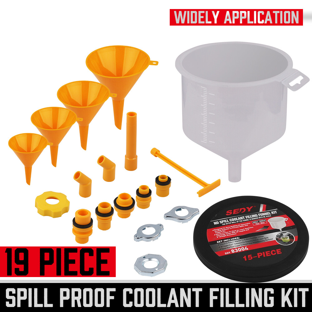 HORUSDY Spill Proof Radiator Coolant Filling Funnel Kit Car Auto Fluid Cooling S
