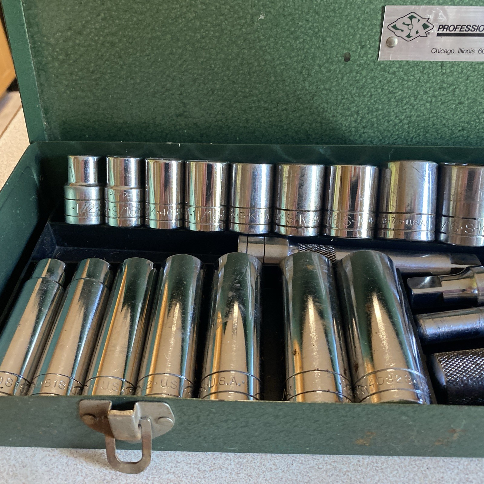SK Tools 26pc. SAE 1/2″ Drive Deep & Shallow Socket Set w/ Ratchet & Extras