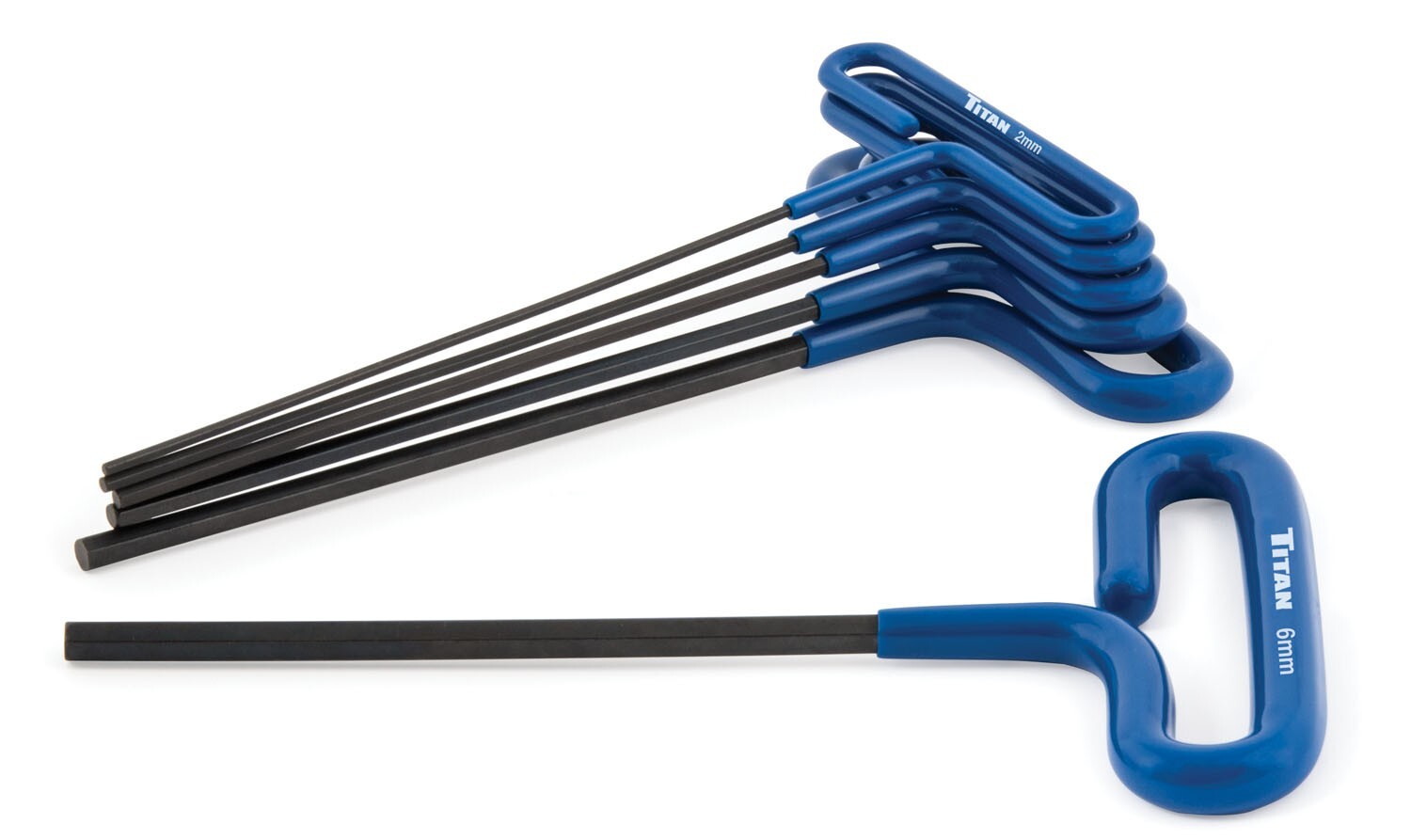 Titan 6pc Metric T-Handle Hex Key Set w/ Comfort Grip Handles 2 to 6mm #12769