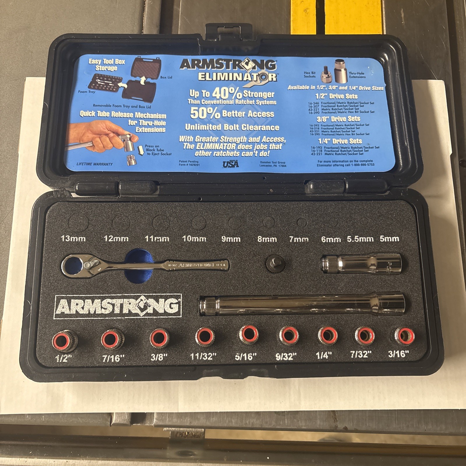 Armstrong Drive Pc Eliminator Ratchet System SAE Mechanic Set