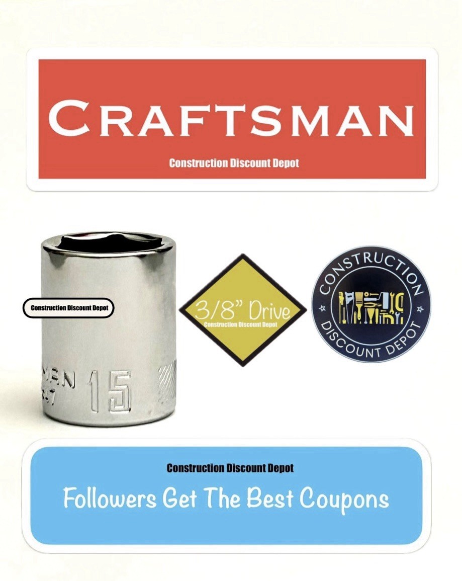 Craftsman CMMT43547 15mm 6 Point Metric Shallow Socket 3/8″ Drive 15 mm