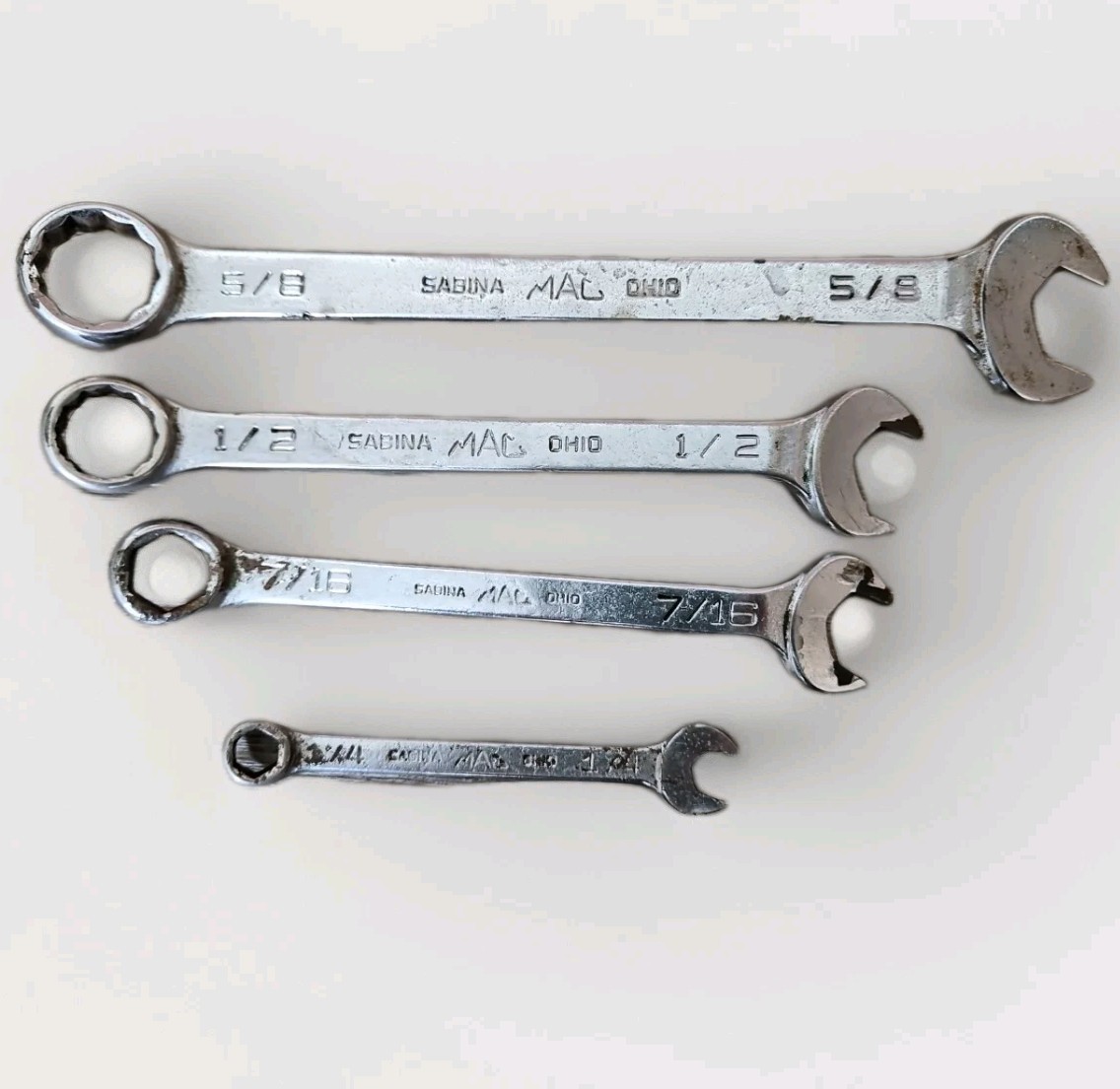 MAC Tools Sabina Ohio CH8 CA16 CA20 Angled Head Combo Wrench 5/8″ 1/2″ 7/16″ 1/4