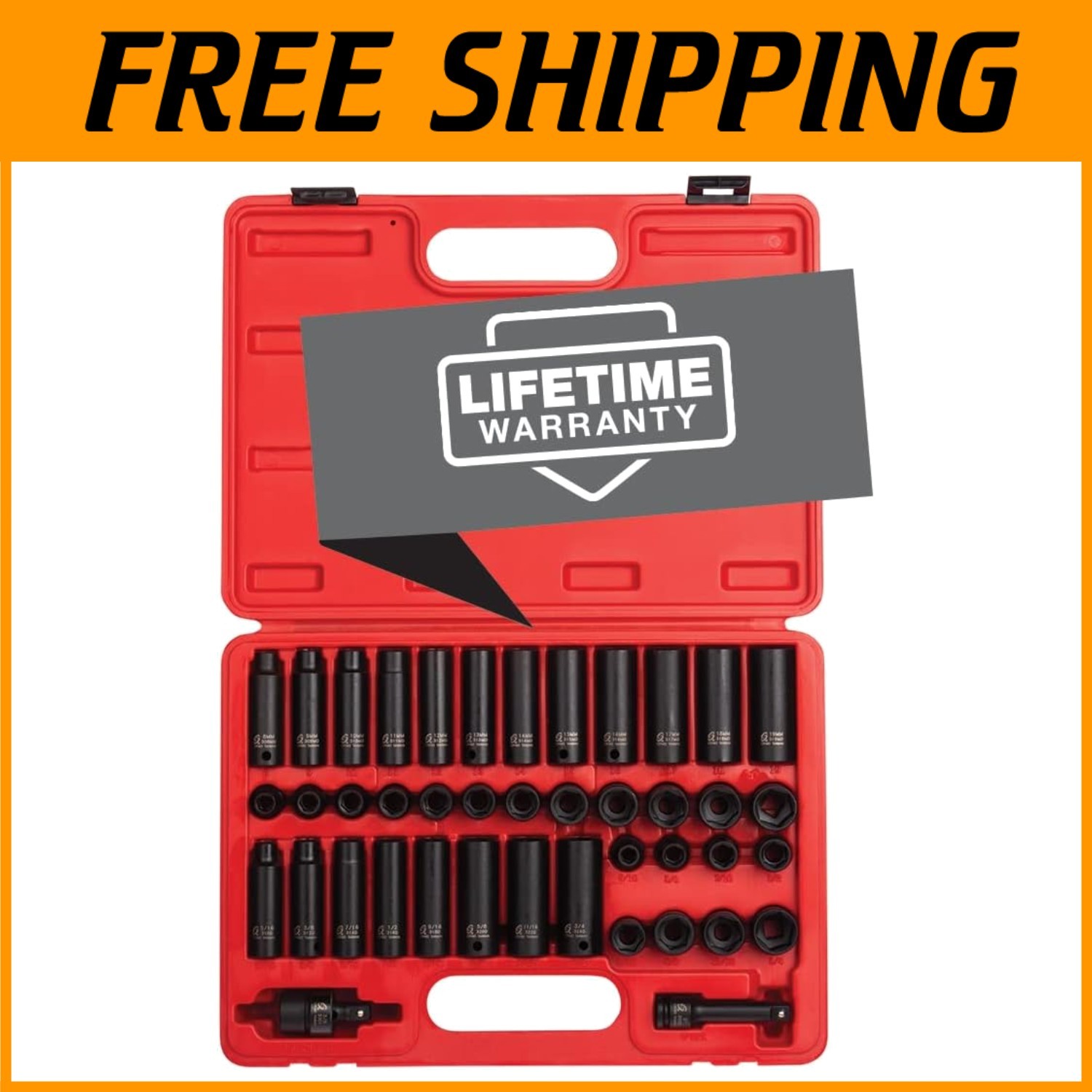Sunex 3342 3/8″ Drive Impact Socket Set, 5/16″-3/8″//