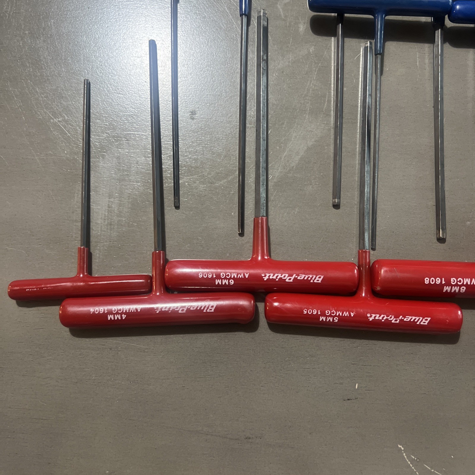 BLUE-POINT TOOLS 2 SETS 6 T-HANDLE HEX SAE & 8 T-HANDLE HEX METRIC WRENCHES