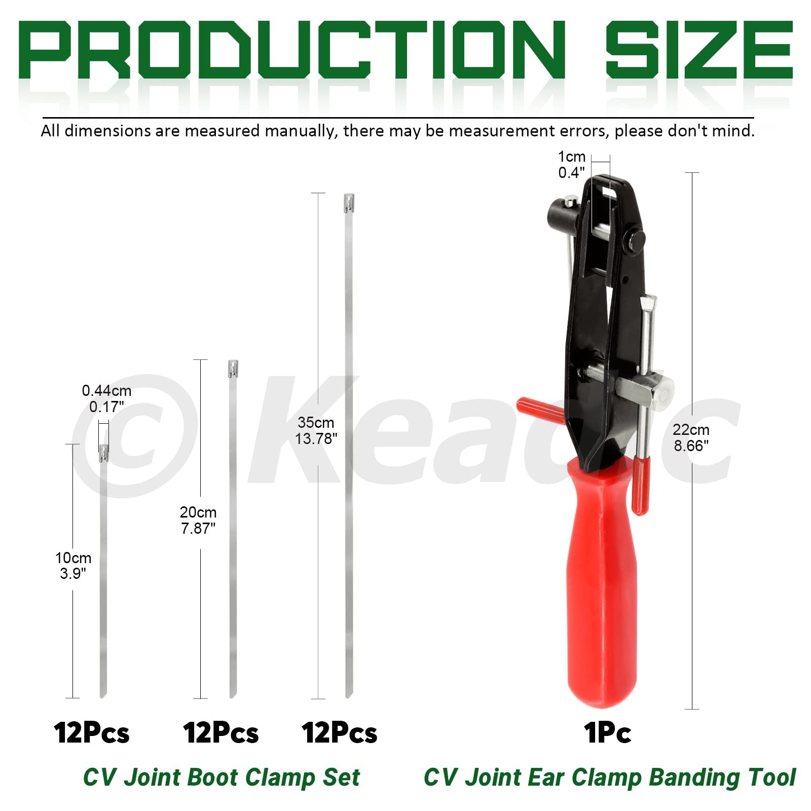 37pcs Automotive Cv Boot Clamp Pliers With Ear Joint Banding Clamps 304 Stainles