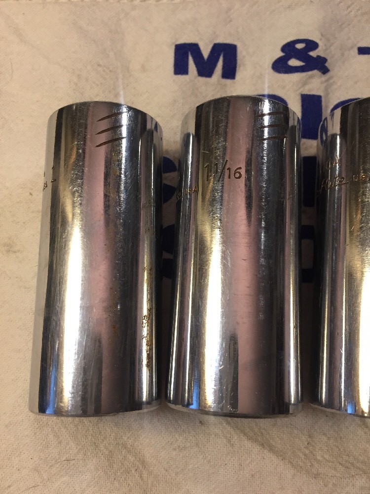 Utica 3/4″ Dr 4-pc 12pt Loc-Rite Deep Sockets 1″, 1-1/16″, 1-1/8″, 1-1/4″ USA