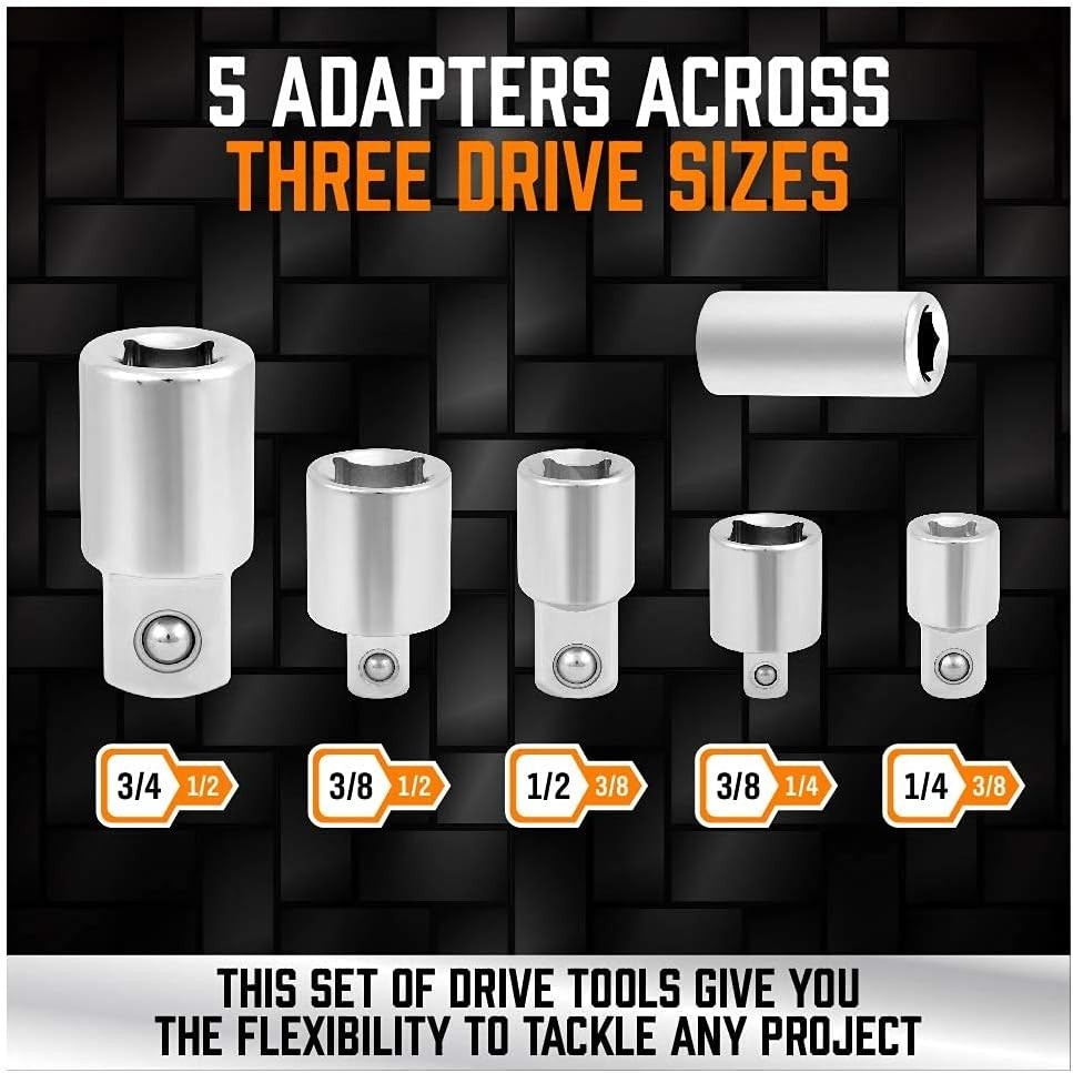 Versatile 20-Piece Drive Socket Extension Set – Easy to Use with High Visibility