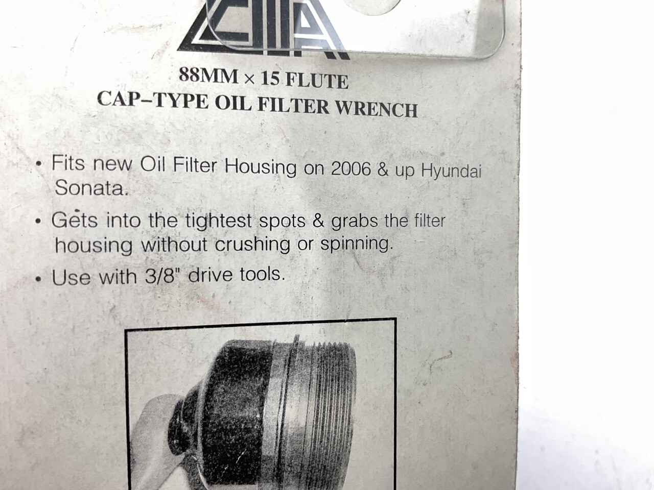 CTA A266 Cap Type Oil Filter Cover Housing Wrench, 88MM X 15 Flute For Hyundai