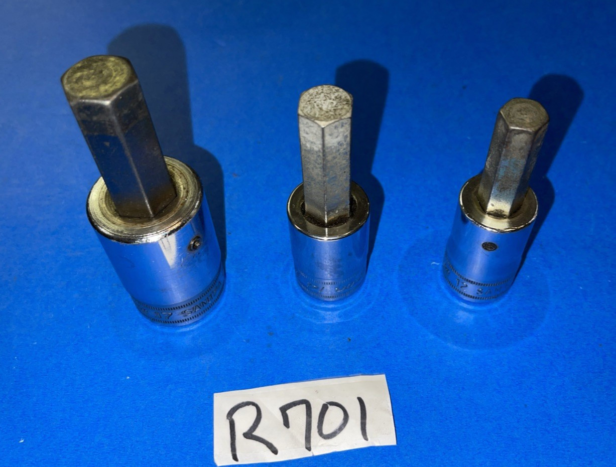 SNAP-ON TOOLS 3 PIECE 1/2 DRIVE METRIC HEX SOCKET DRIVERS 12MM, 14MM, 17MM