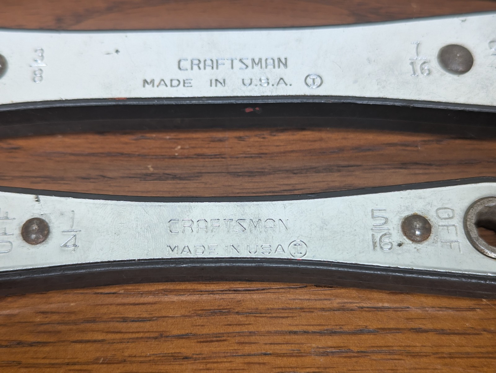 Vintage Craftsman 5pc SAE Box End Ratcheting Wrench Set Sears Made in USA