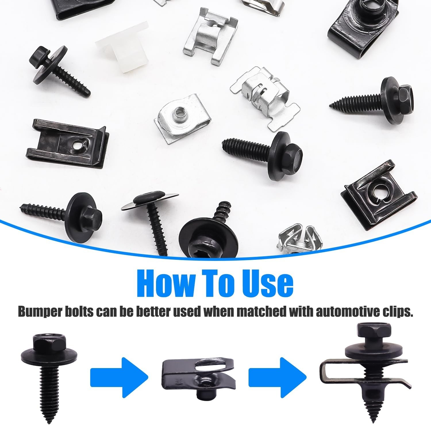 260Pcs Automotive Body Clips & Fasteners Kit, 21 Sizes Fender & Bumper Bolts