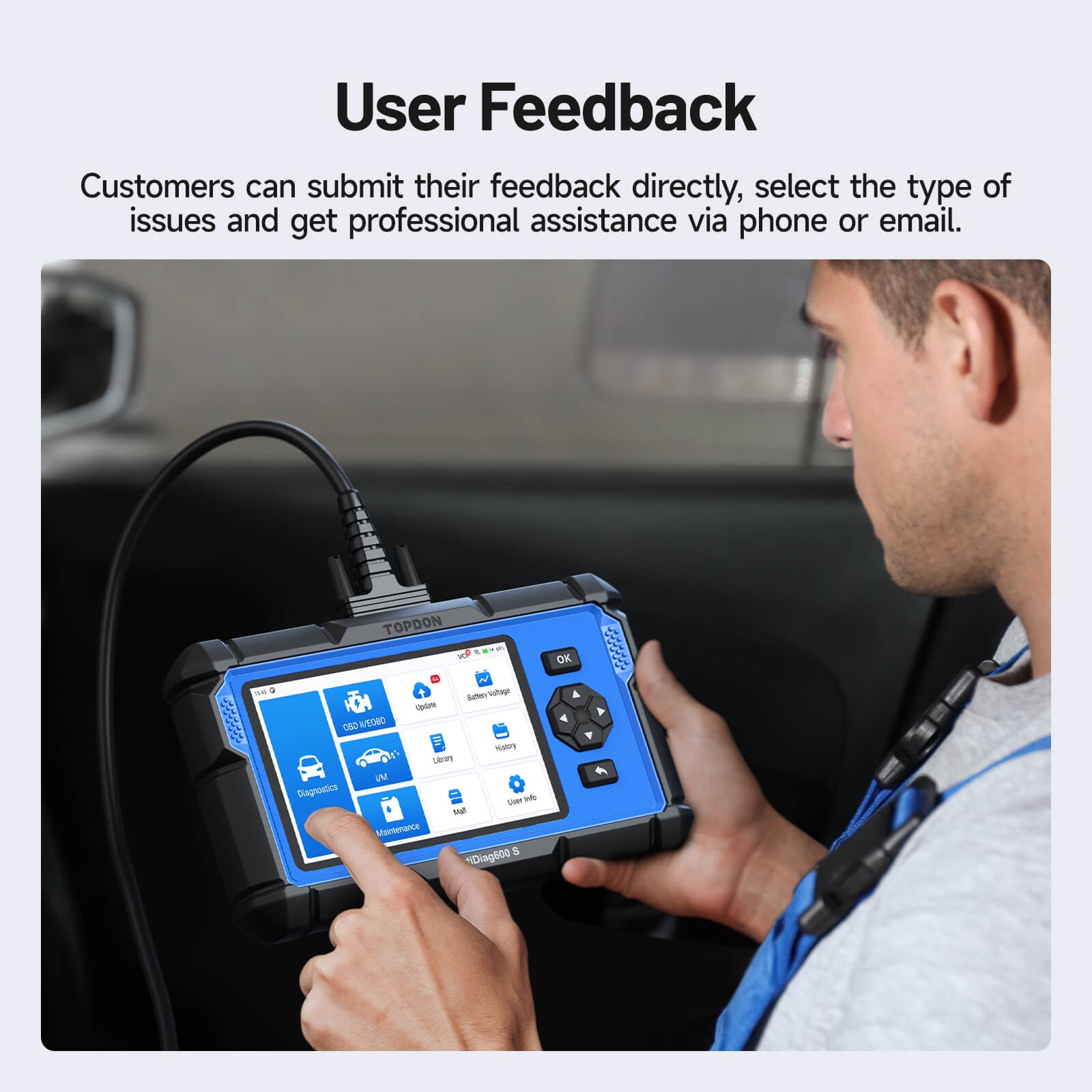 2026 TOPDON AD600S V2.0 OBD2 Scanner Engine ABS SRS SAS TPMS EPB Diagnostic Tool