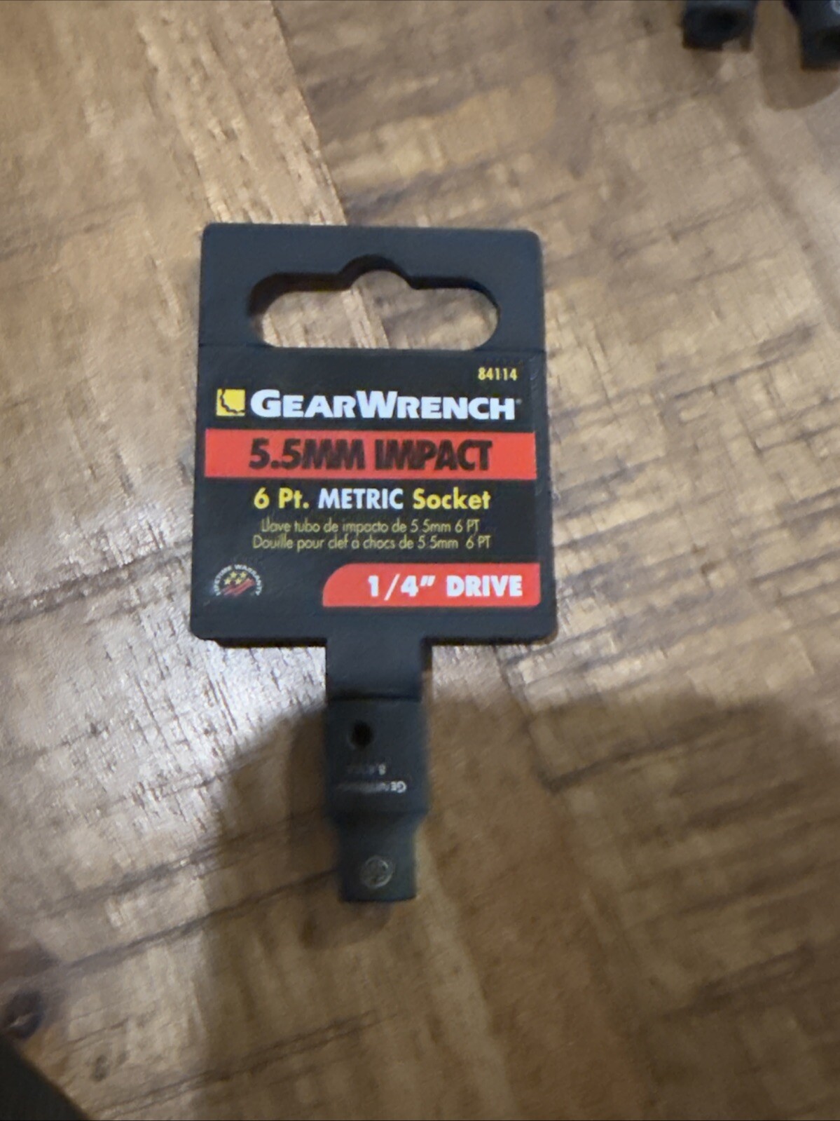 Gearwrench 84114 5.5mm – 1/4″ Drive 6 Point Shallow Impact Socket Metric MM 6pt