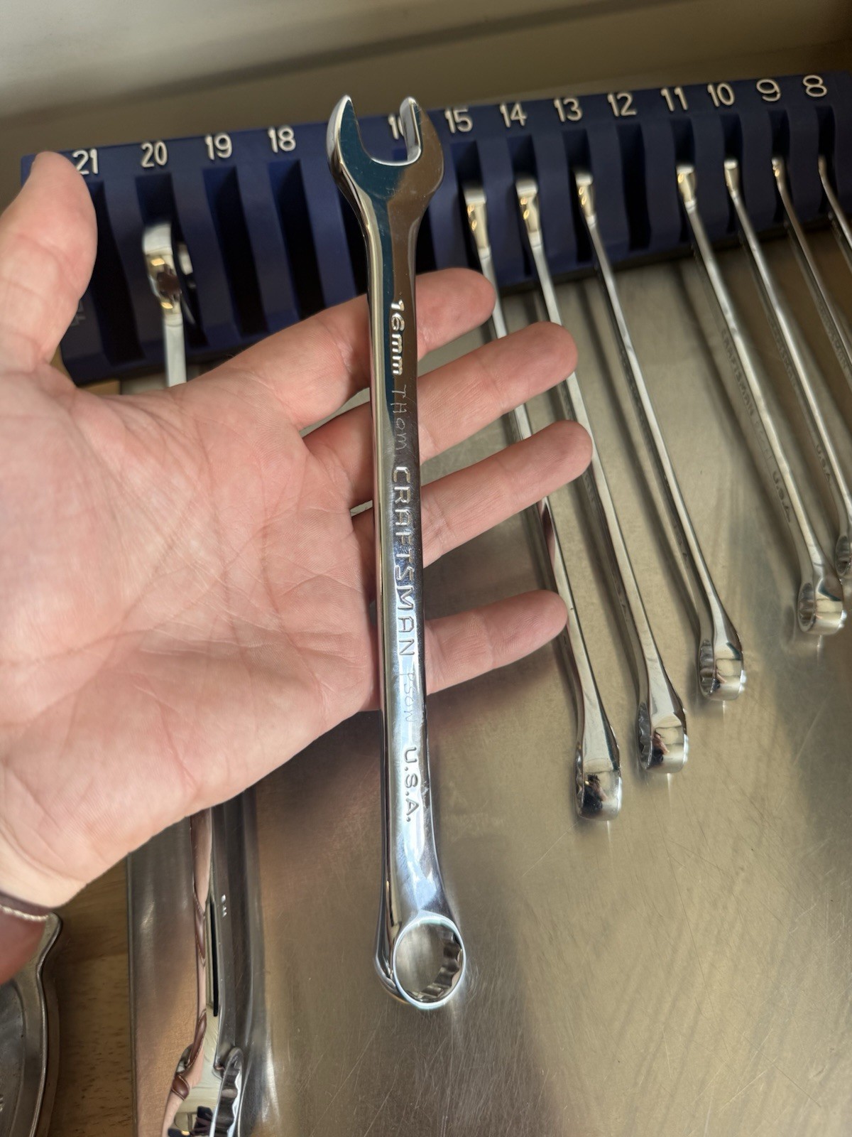 Mac Tools 9 PC Metric Combination Wrench Mixed Set 12 Point USA