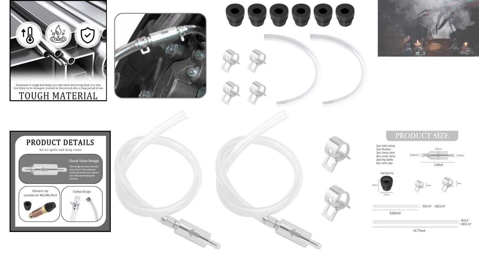 Durable Brake Bleeding Kit with One-Way Valves and Dust-Proof Caps for Safe Use