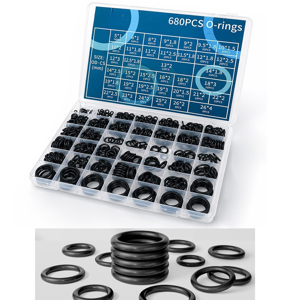 Nitrile O Ring Kit Hydraulic Hose Seals Oil Resistant Material Burr Free Edges