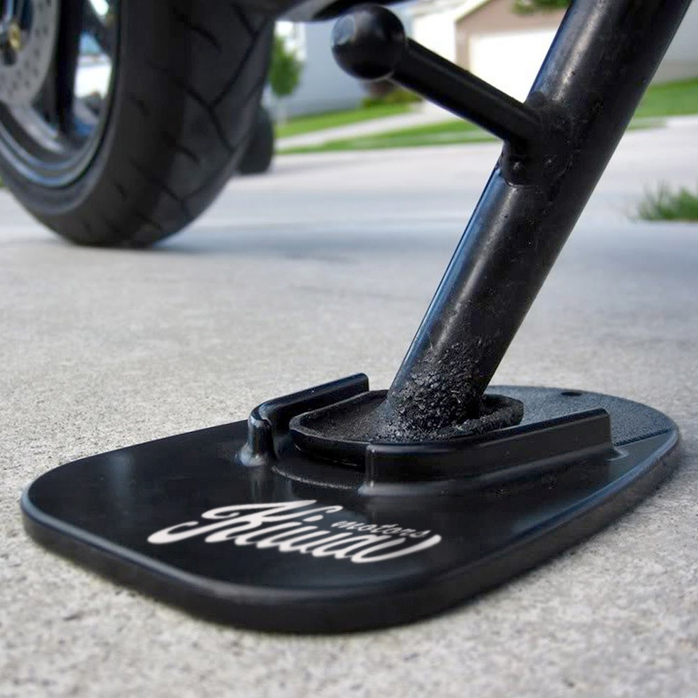 Black kickstand pad side stand anti-sink soft ground parking non-slip US STOCK