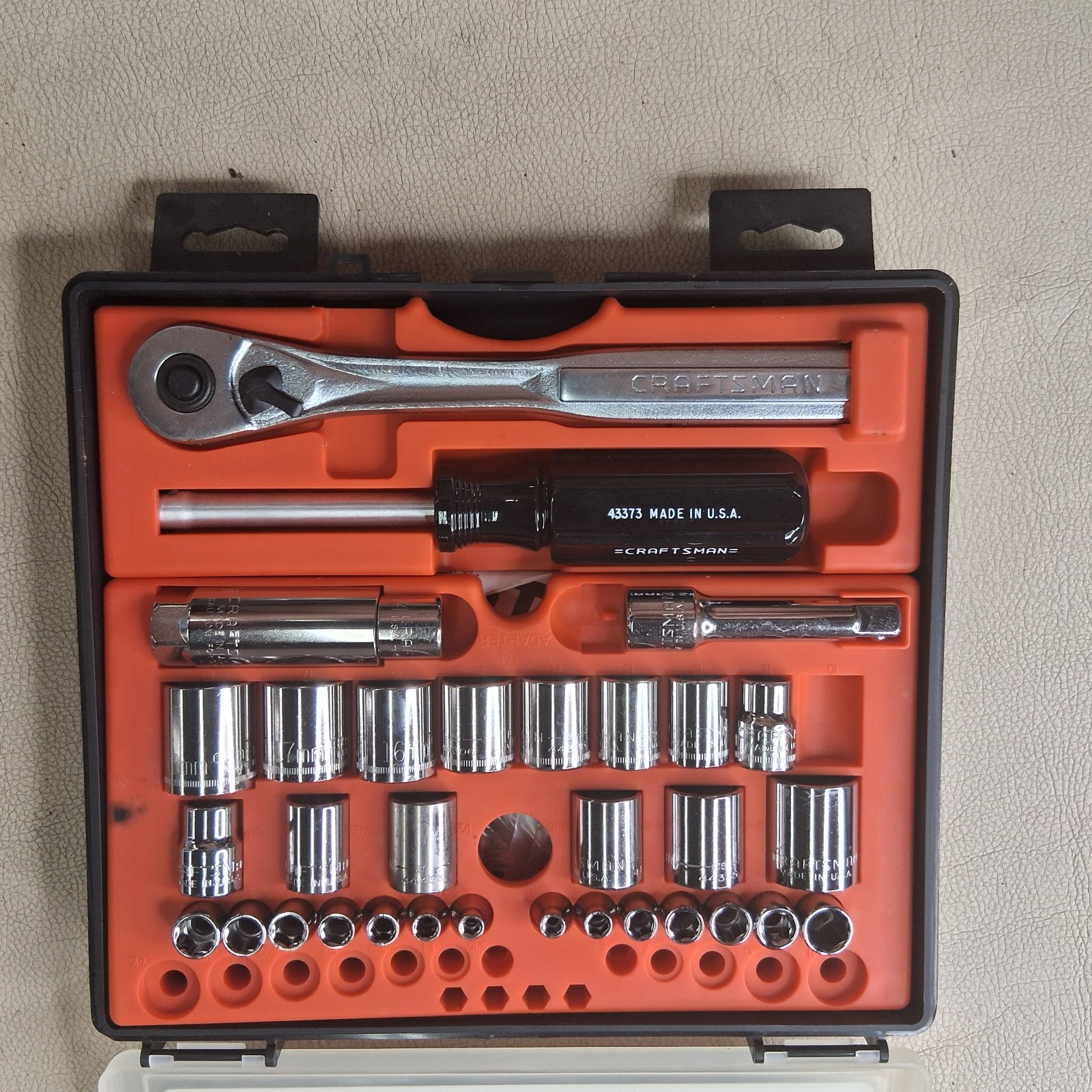 USA Craftsman 60 Pc. Mechanics Tool Set 3/8″ & 1/4″ Metric & SAE Made In U.S.A.