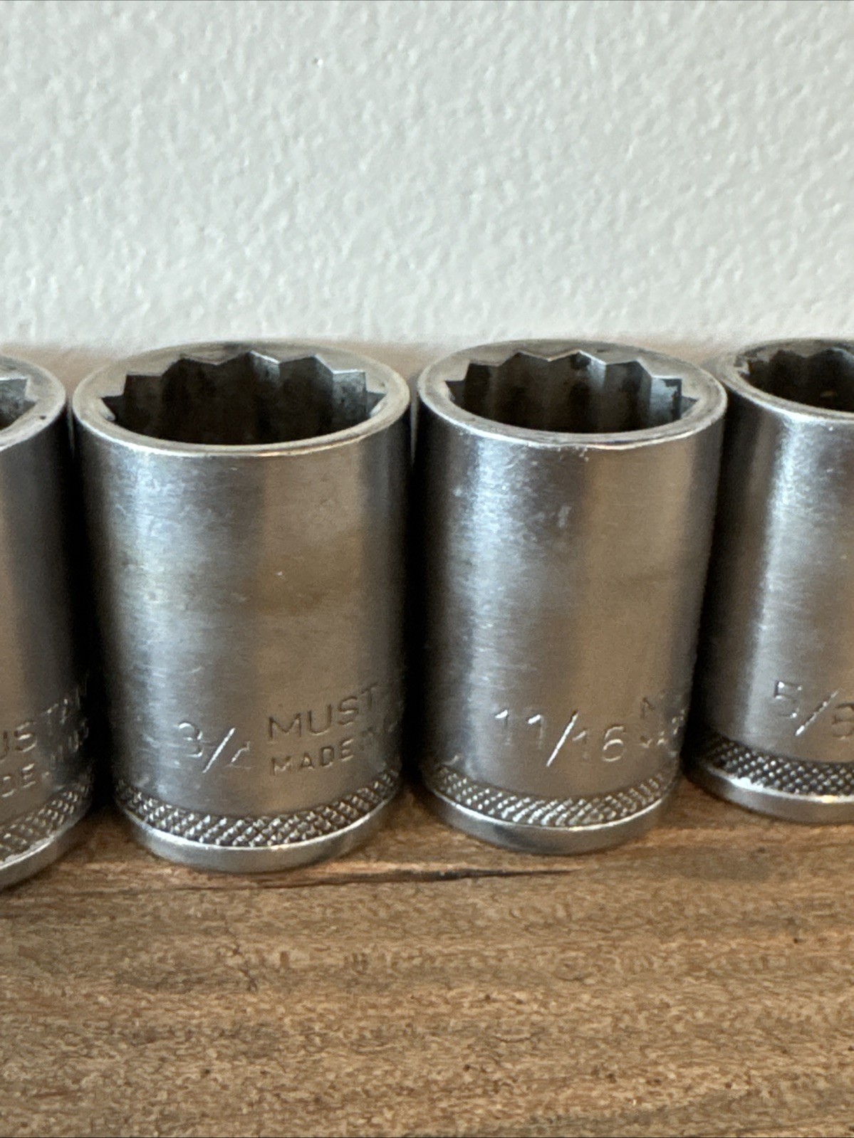 VTG Mustang 1/2” drive sockets SAE (10 pieces) MT1232 – MT 1214 Made In USA