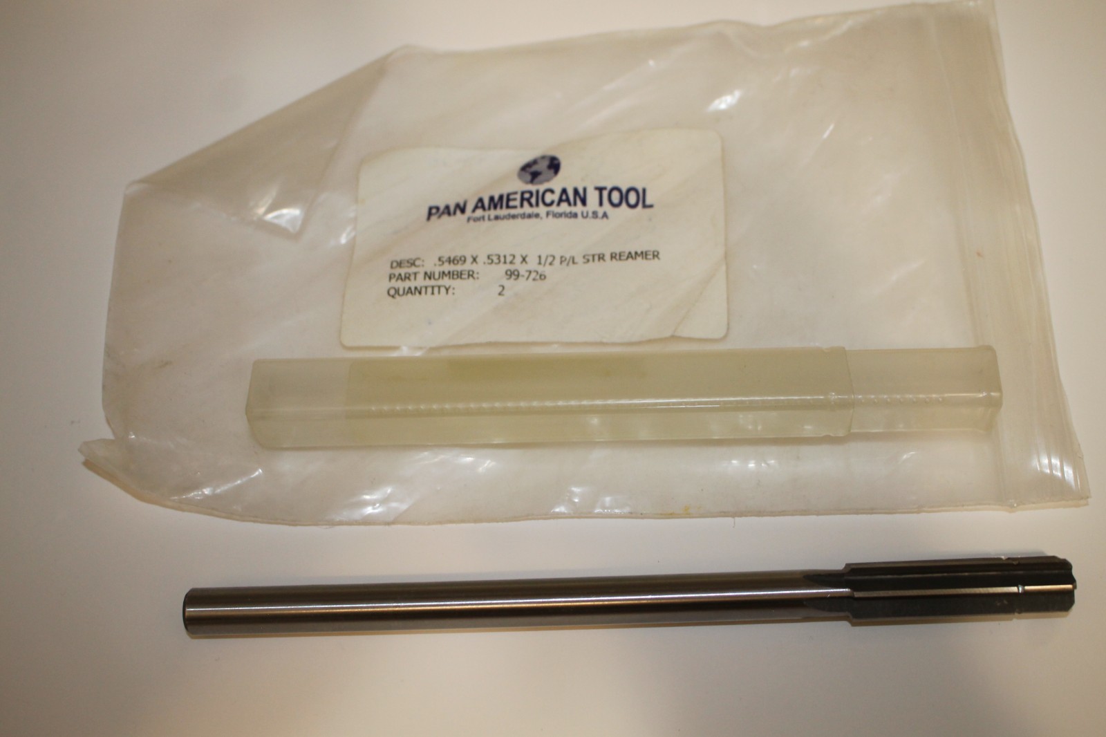 Pan American Tool Reamer .5469x.5312 Straight Shank Straight Flute 99-726 NEW!