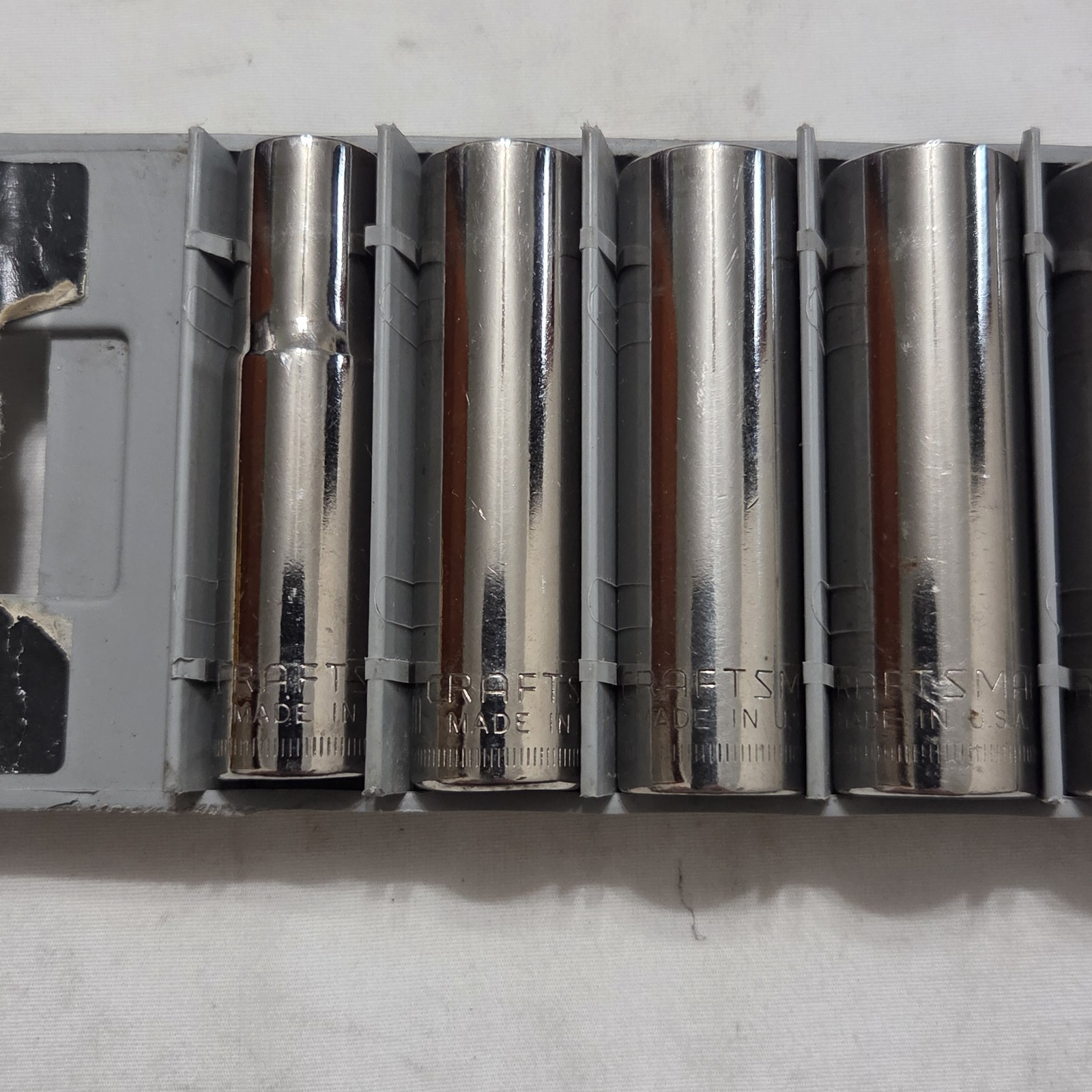 Craftsman -G- Metric 9pc 10mm – 19mm 6 Pt Deep Socket Set 3/8″ Dr. 934443 – USA