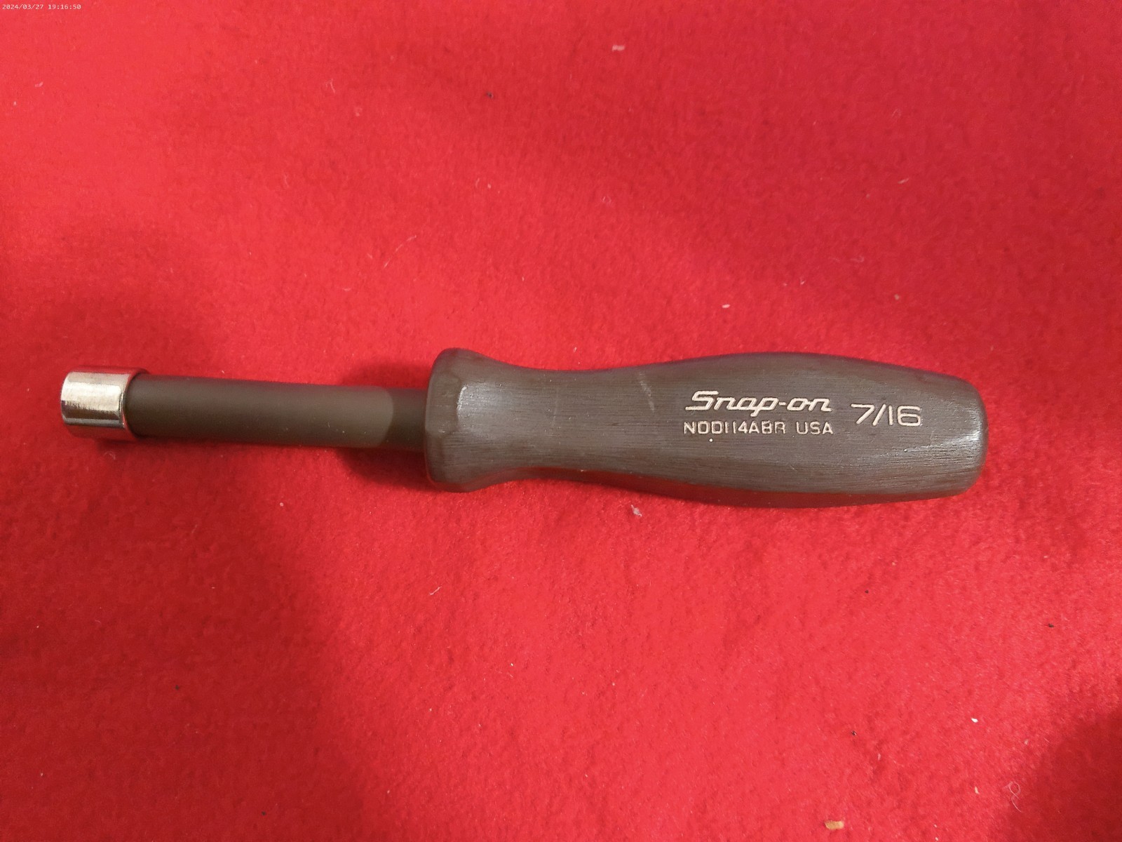 Snap-On Tools NDD114ABR 7/16″ BROWN Hard Handle Nut Driver USA Tool