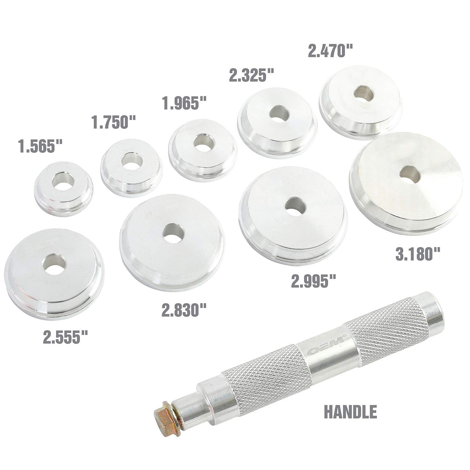 OEMTOOLS 37119 10 Piece Bearing and Race Installer Set, Seal One Size, Green